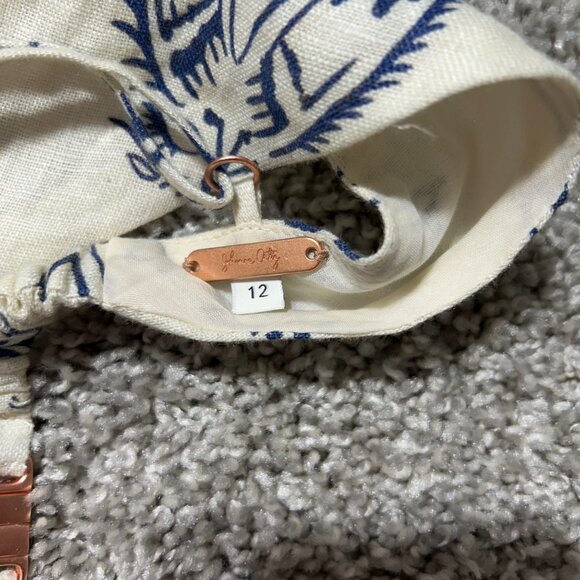 Johanna Ortiz Womens Sz 12 White Afternoon in Fez Linen Crop Bralette Top Cream - Picture 5 of 12